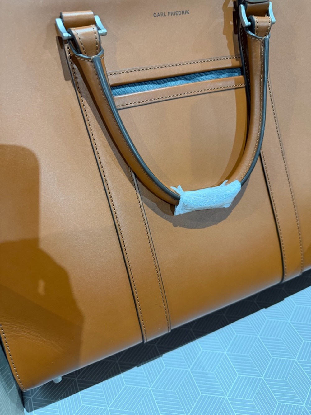 Carl Friedrik , leather Palissy briefcase- cognac